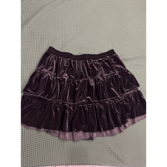 Skirt velvet tiered ruffled stretch valore plus size curve sexy - Picture 3 of 7